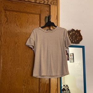 Yellow and white striped shirt